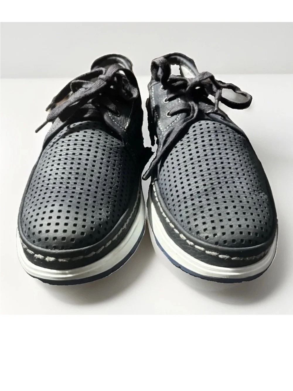 Mephisto Men's Perforated Lace-Up Sneaker - navy blue